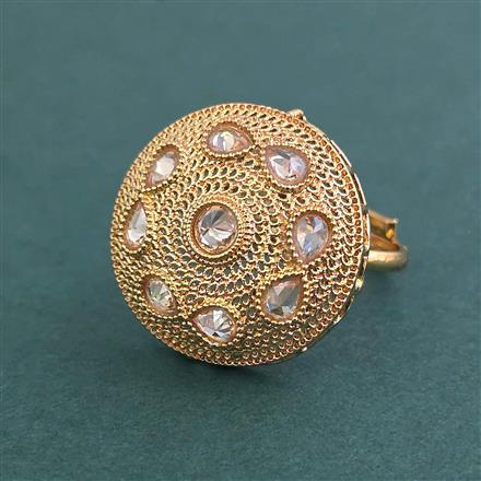 Antique Adjustable Ring With Matte Gold Plated