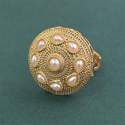Antique Adjustable Ring With Matte Gold Plated