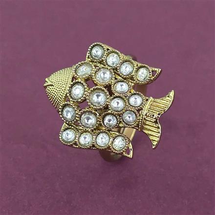 Antique Adjustable Ring With Mehndi Plating