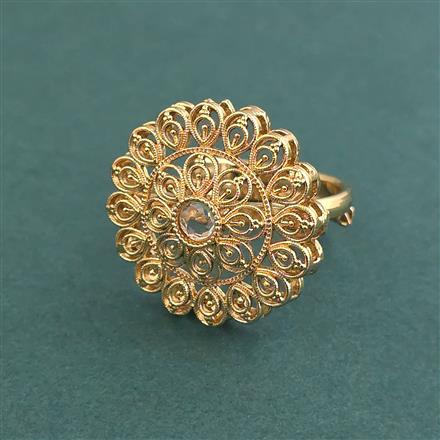 Antique Adjustable Ring With Matte Gold Plated