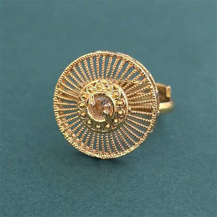 Antique Adjustable Ring With Matte Gold Plated