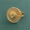 Antique Adjustable Ring With Matte Gold Plated