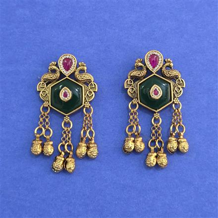 Antique Heritage Earring With Matte Gold Plating