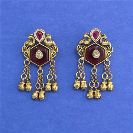 Antique Heritage Earring With Matte Gold Plating