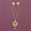 Antique Classic Pendant Set With Matte Gold Plating
