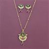 Antique Classic Pendant Set With Matte Gold Plating