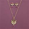 Antique Classic Pendant Set With Matte Gold Plating