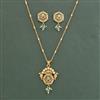 Antique Pearl Pendant Set With Matte Gold Plated