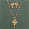 Antique Pearl Pendant Set With Matte Gold Plated