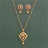 Antique Pearl Pendant Set With Matte Gold Plated