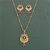 Antique Pearl Pendant Set With Matte Gold Plated