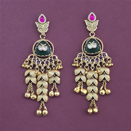 Antique Heritage Earring With Matte Gold Plating