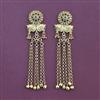 Antique Long Earring With Matte Gold Plating