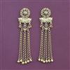 Antique Long Earring With Matte Gold Plating