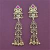 Antique Long Earring With Matte Gold Plating