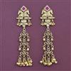 Antique Long Earring With Matte Gold Plating