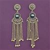 Antique Long Earring With Matte Gold Plating