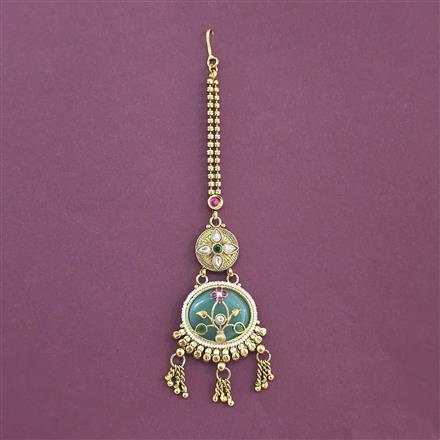 Antique Heritage Maang Tikka With Matte Gold Plating