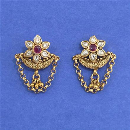 Antique Classic Earring With Matte Gold Plating