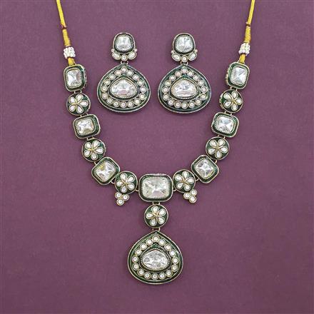 Antique Classic Necklace Set With Mehndi Plating