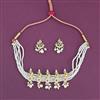 Antique Pearl Necklace Set With Matte Gold Plating