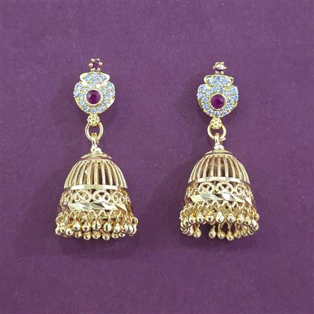 Antique Jhumki With Matte Gold Plating