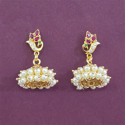 Antique Jhumki With Matte Gold Plating
