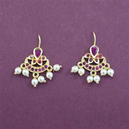 Antique Moti Earring With Matte Gold Plating