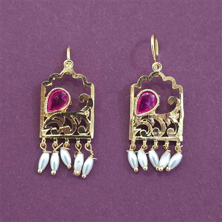 Antique Pearl Earring With Matte Gold Plating