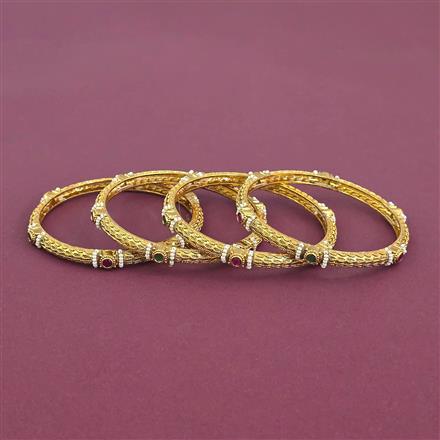 Antique Pearl Bangles With Matte Gold Plating