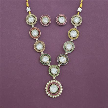 Antique Classic Necklace Set With Mehndi Plating