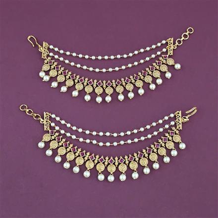 Antique Classic Ear Chain With Matte Gold Plating