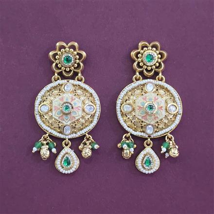 Antique Pearl Earring With Matte Gold Plating