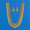 Antique Temple Necklace Set With Matte Gold Plating