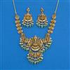 Antique Temple Necklace Set With Matte Gold Plating