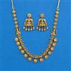 Antique Temple Necklace Set With Matte Gold Plating