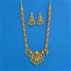 Antique Temple Necklace Set With Matte Gold Plating