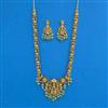 Antique Temple Necklace Set With Matte Gold Plating