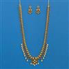 Antique Long Necklace With Matte Gold Plating