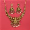 Antique Temple Necklace Set With Matte Gold Plating