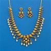 Antique Moti Necklace With Matte Gold Plating