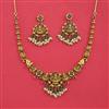 Antique Temple Necklace Set With Matte Gold Plating