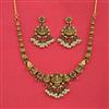 Antique Temple Necklace Set With Matte Gold Plating
