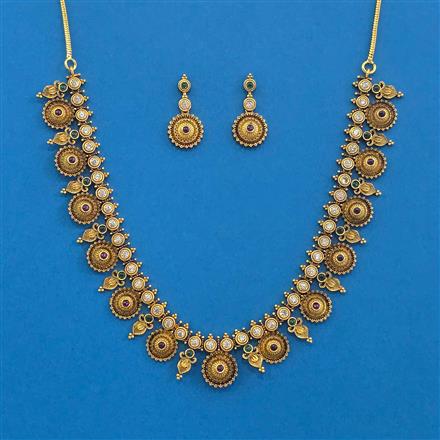 Antique Classic Necklace With Matte Gold Plating