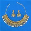 Antique Moti Necklace With Matte Gold Plating