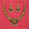 Antique Temple Necklace Set With Matte Gold Plating