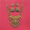 Antique Temple Necklace Set With Matte Gold Plating