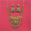 Antique Temple Necklace Set With Matte Gold Plating