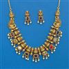 Antique Temple Necklace With Matte Gold Plating