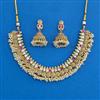 Antique Moti Necklace Set With Matte Gold Plating
